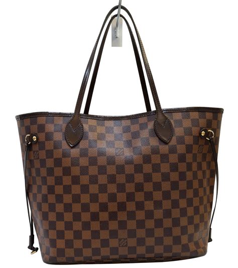 louis vuitton damier ebene neverfull mm tote|Louis Vuitton checkered tote bag.